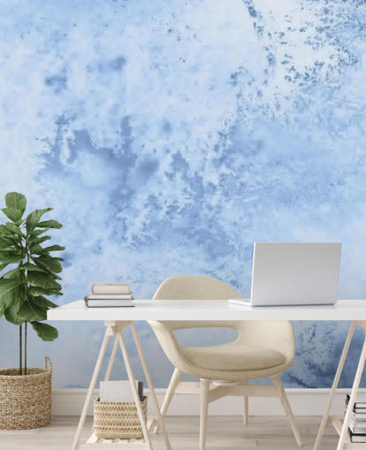 carta da parati murale ad acquerello blu chiaro chiamata Blue Watercolour per cucine, salotti e camere da letto