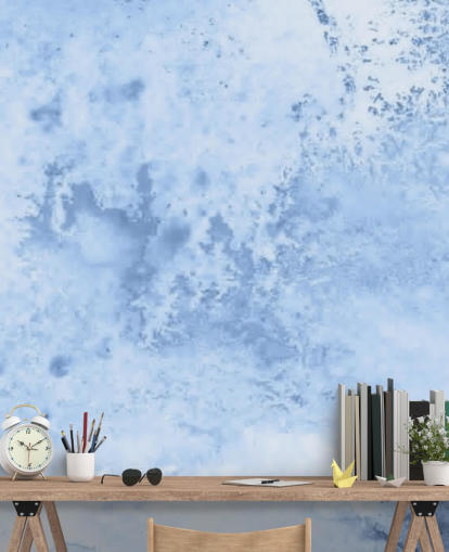 light blue watercolour wallpaper mural called Blue Watercolour for kitchens, living rooms and bedrooms