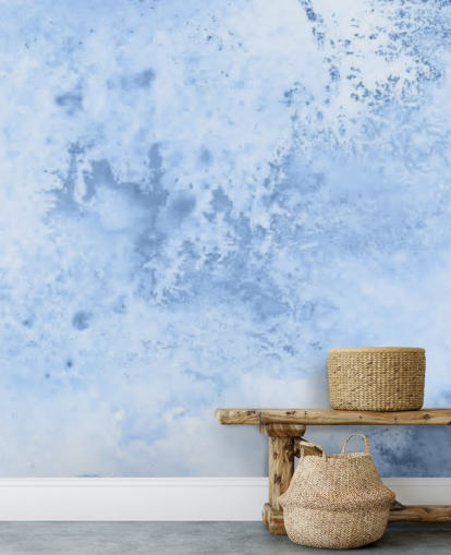 papier peint aquarelle bleu clair appelé Blue Watercolour pour les cuisines, les salons et les chambres