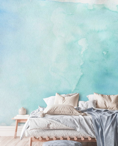 Weiche blaue und weiße Aquarelltapete Weiche blaue und weiße Aquarelltapete