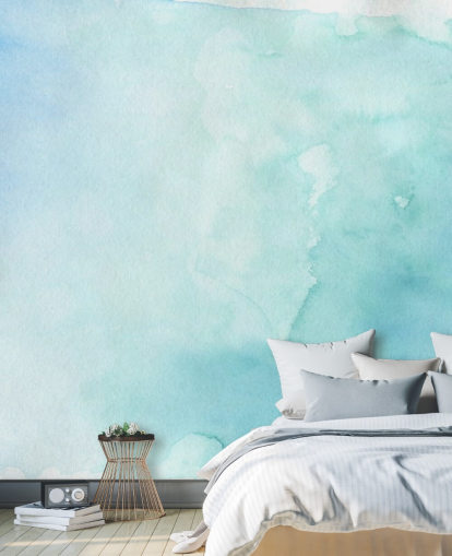 Soft Blue and White Watercolor Wallpaper 
