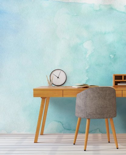 Soft Blue and White Watercolor Wallpaper 