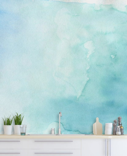 Weiche blaue und weiße Aquarelltapete 