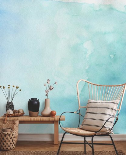 Soft Blue and White Watercolor Wallpaper 