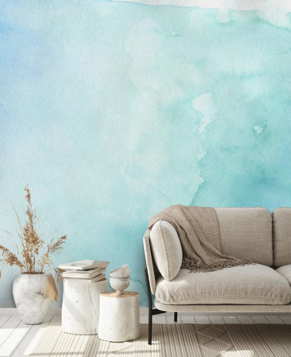 Soft Blue and White Watercolor Wallpaper 