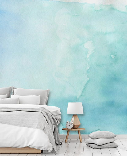 Soft Blue and White Watercolor Wallpaper 