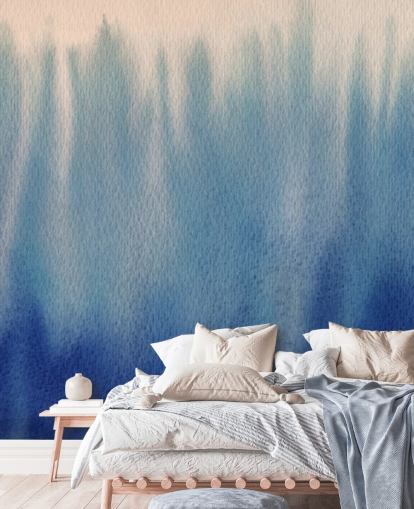 Blaue Linien Aquarelltapete