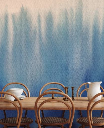 Blaue Linien Aquarelltapete