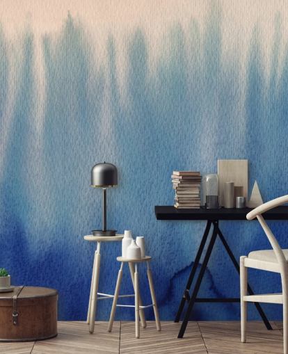 Blue Lines Watercolor Wallpaper