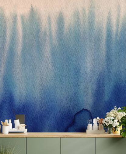 Blue Lines Watercolor Wallpaper