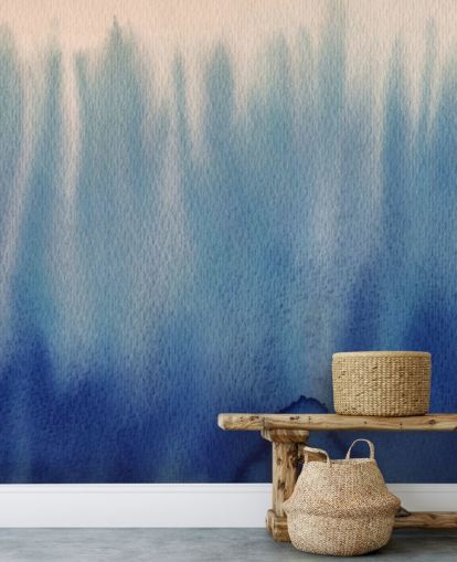 Papel Pintado Acuarela Líneas Azules Papel Pintado Acuarela Líneas Azules