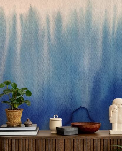 Blue Lines Watercolor Wallpaper