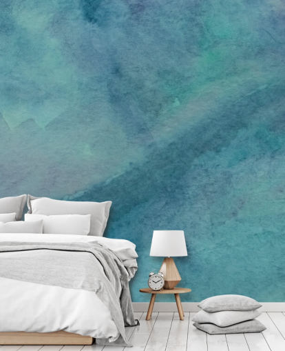 turquoise muurschildering genaamd Abstract Turquoise Watercolor voor woonkamers, badkamers en slaapkamers turquoise muurschildering genaamd Abstract Turquoise Watercolor voor woonkamers, badkamers en slaapkamers