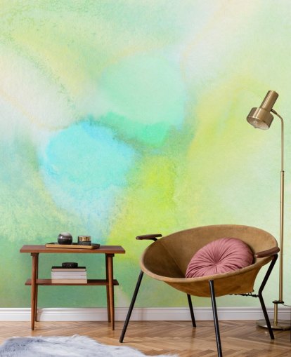 yellow and green watercolor wallpaper mural called Yellow and Green Watercolor for bedrooms, living rooms and kitchens yellow and green watercolor wallpaper mural called Yellow and Green Watercolor for bedrooms, living rooms and kitchens