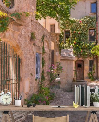 vecchia strada in francia carta da parati