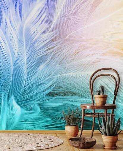 Pastell Blå, Lilla og Pink Feather Bakgrunn