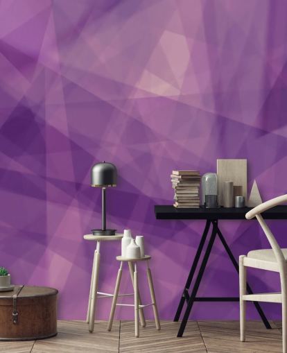 Papel pintado de forma geométrica púrpura