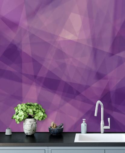 Paarse geometrische vorm behang
