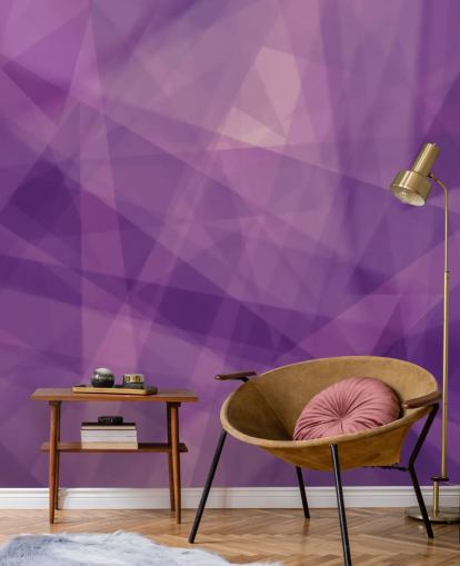 Paarse geometrische vorm behang