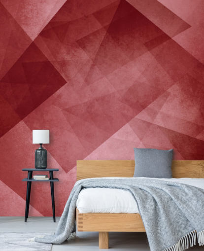 Röd triangel geometrisk tapet