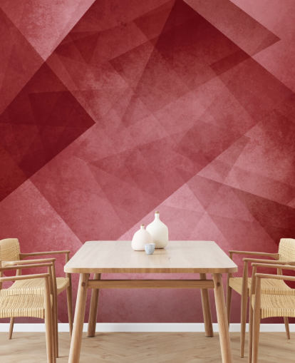 Papier peint géométrique triangle rouge