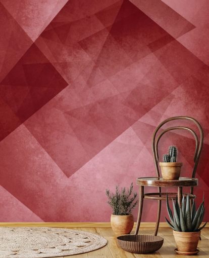 Röd triangel geometrisk tapet