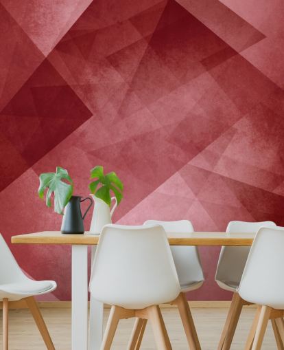Papier peint géométrique triangle rouge