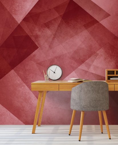 Rode driehoek geometrisch behang