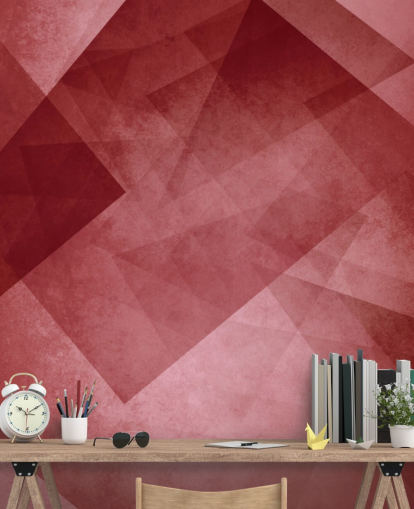 Rode driehoek geometrisch behang Rode driehoek geometrisch behang