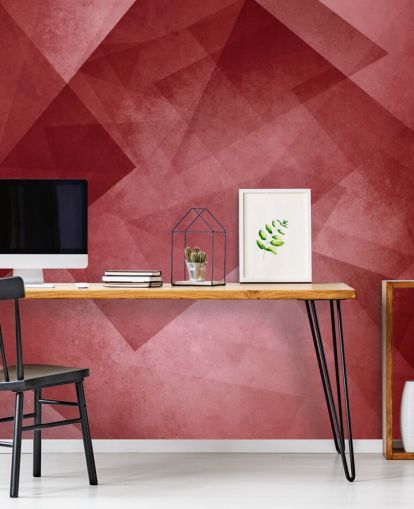 Papel pintado geométrico triángulo rojo Papel pintado geométrico triángulo rojo
