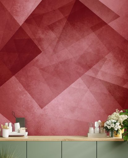 Röd triangel geometrisk tapet