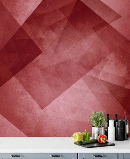 Papel de parede geométrico triângulo vermelho