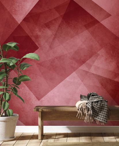 Papier peint géométrique triangle rouge