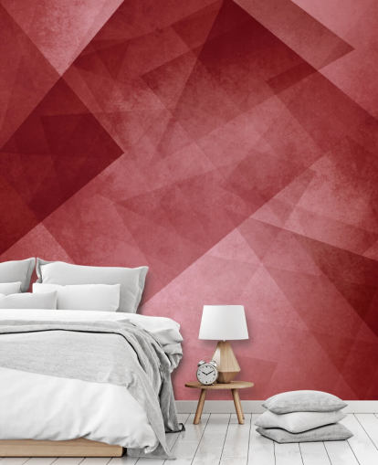 Papel pintado geométrico triángulo rojo