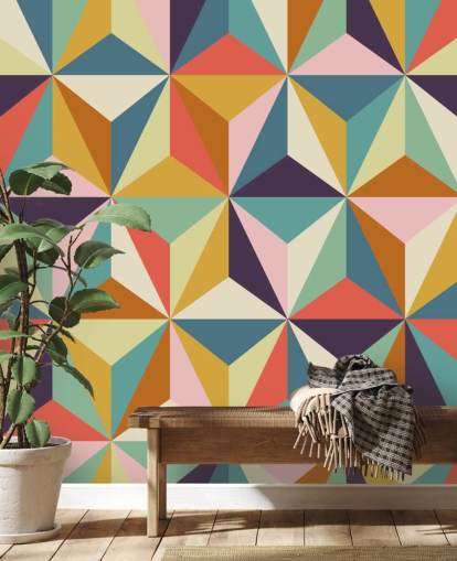 papier peint mural géométrique coloré personnalisable appelé Diamonds Geometric pour les chambres papier peint mural géométrique coloré personnalisable appelé Diamonds Geometric pour les chambres