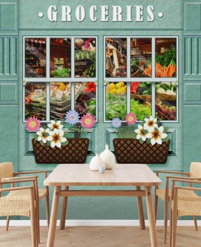 mural de papel pintado de fachada personalizado llamado Groceries for care homes mural de papel pintado de fachada personalizado llamado Groceries for care homes