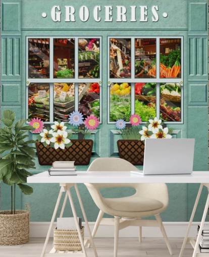 mural de papel pintado de fachada personalizado llamado Groceries for care homes mural de papel pintado de fachada personalizado llamado Groceries for care homes