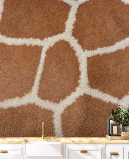 Carta da parati con stampa giraffa