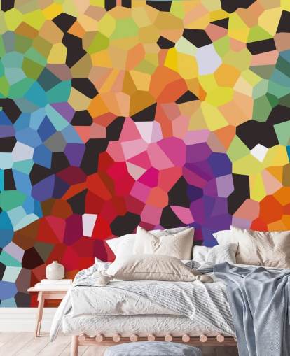 colorido mural de papel pintado abstracto personalizado llamado Fooling Around de Shandra Smith para oficinas