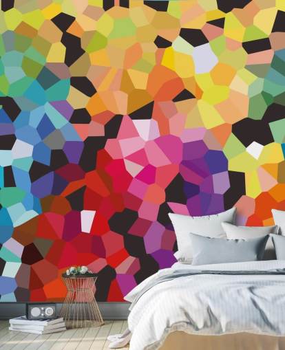 colorful custom abstract wallpaper mural called Fooling Around by Shandra Smith for offices
