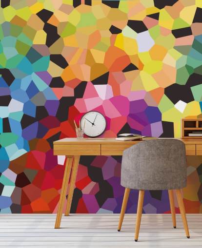 colourful custom abstract wallpaper mural called Fooling Around by Shandra Smith for offices