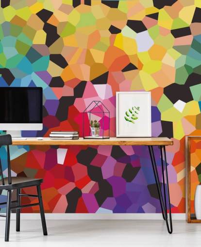 colorful custom abstract wallpaper mural called Fooling Around by Shandra Smith for offices