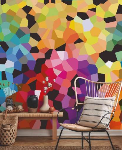 colorful custom abstract wallpaper mural called Fooling Around by Shandra Smith for offices
