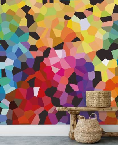 colorful custom abstract wallpaper mural called Fooling Around by Shandra Smith for offices