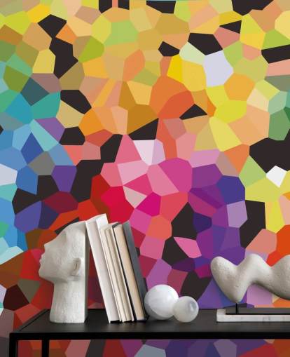 colourful custom abstract wallpaper mural called Fooling Around by Shandra Smith for offices