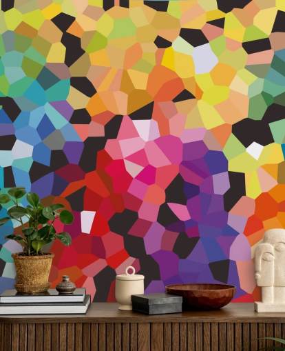 murale di carta da parati astratta personalizzato colorato chiamato Fooling Around di Shandra Smith per uffici murale di carta da parati astratta personalizzato colorato chiamato Fooling Around di Shandra Smith per uffici