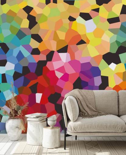 colorful custom abstract wallpaper mural called Fooling Around by Shandra Smith for offices