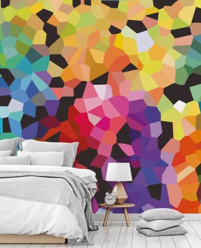 colourful custom abstract wallpaper mural called Fooling Around by Shandra Smith for offices