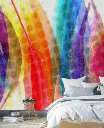 Colourful Feathers Abstract Wallpaper