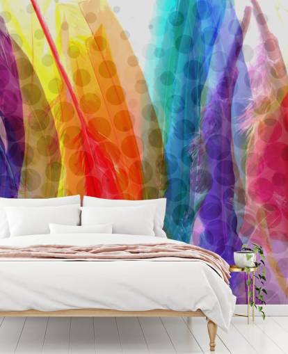 Colourful Feathers Abstract Wallpaper